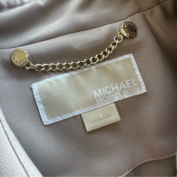 MICHAEL Michael Kors Beige Tan Spring Fall Trench Wrap Coat Gold Hardware - Picture 7 of 14